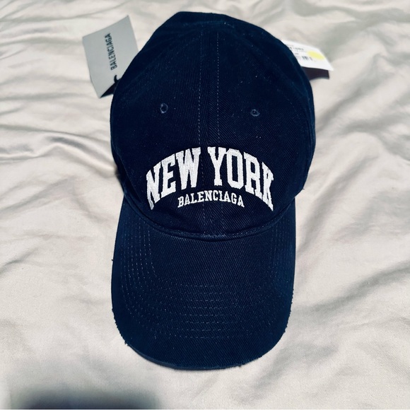 NWT Authentic Balenciaga “NEW YORK” Dad Hat - navy/white - Picture 3 of 6